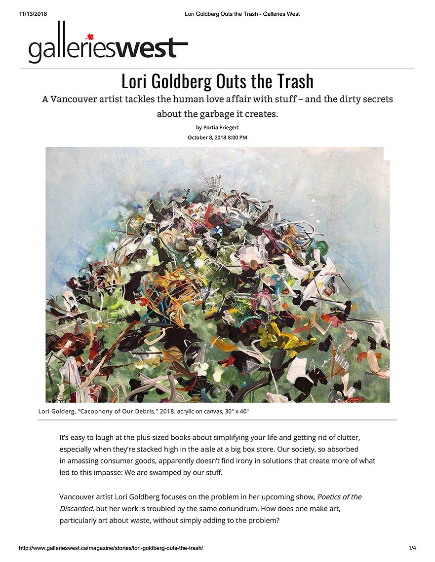 Lori Goldberg Outs the Trash - Galleries West